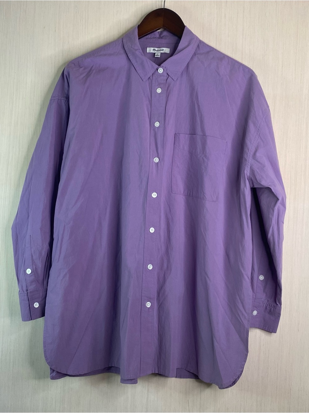 NWT Madewell Women’s Lavender Long-Sleeve Button-Up Shirt Medium